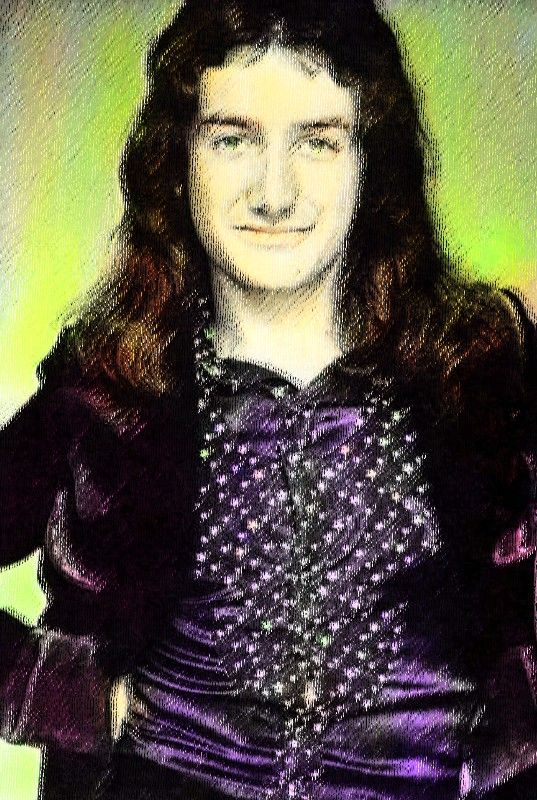 soft crayon style with John and his starry shirt.